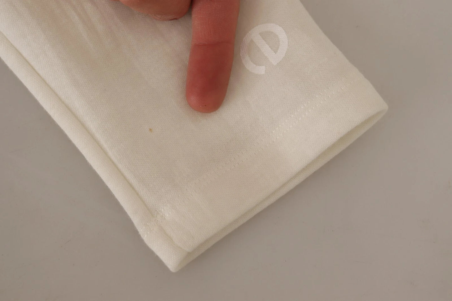 Beige Logo Long Sleeve Cropped Pullover Sweater