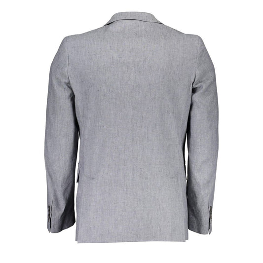 Gray Cotton Blazer