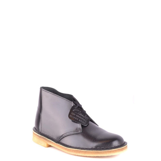 Black Leather Lace-Up Boots