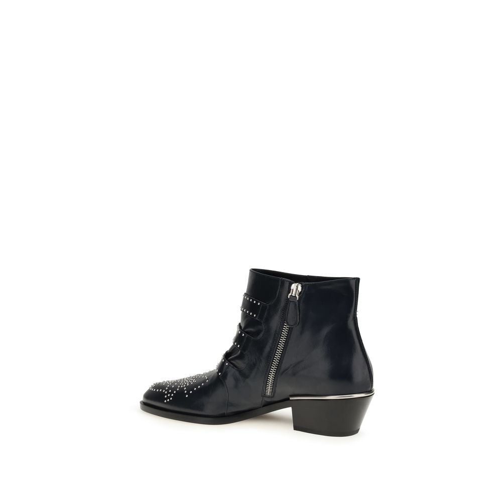 Black Calf Leather Bos Taurus Lace-Up Boots