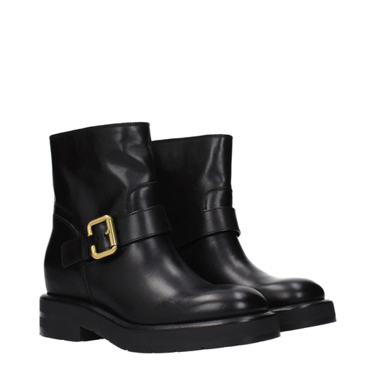 Black Leather Ankle Boots