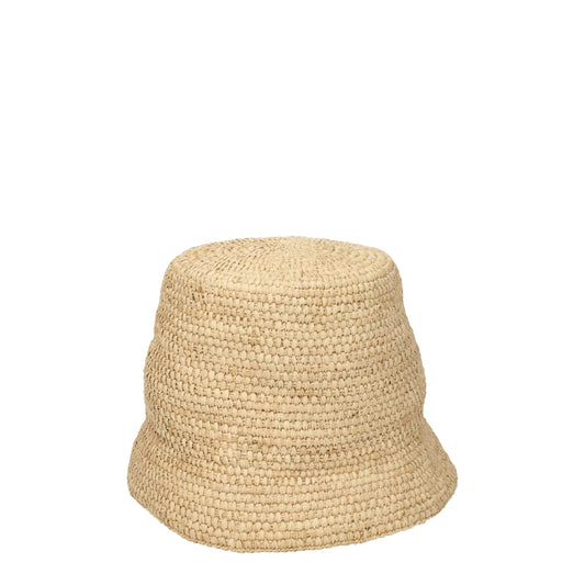 Beige Raffia Bucket Hat