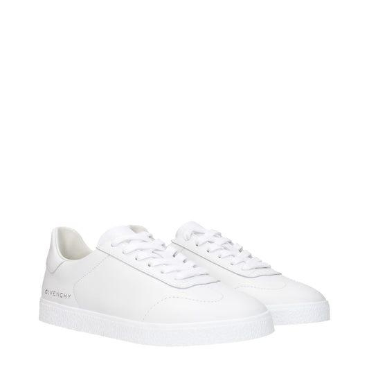 White Leather Low Top Sneakers