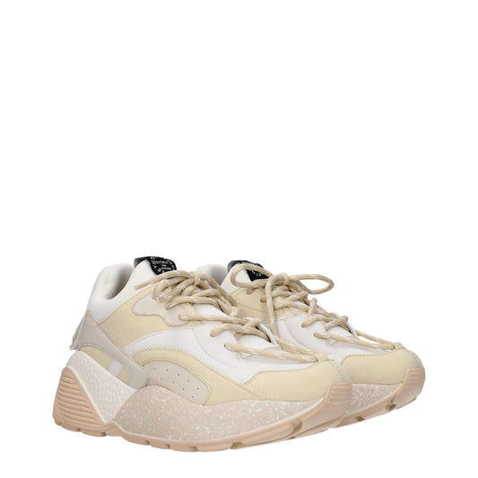 Beige Leather Chunky Sneakers