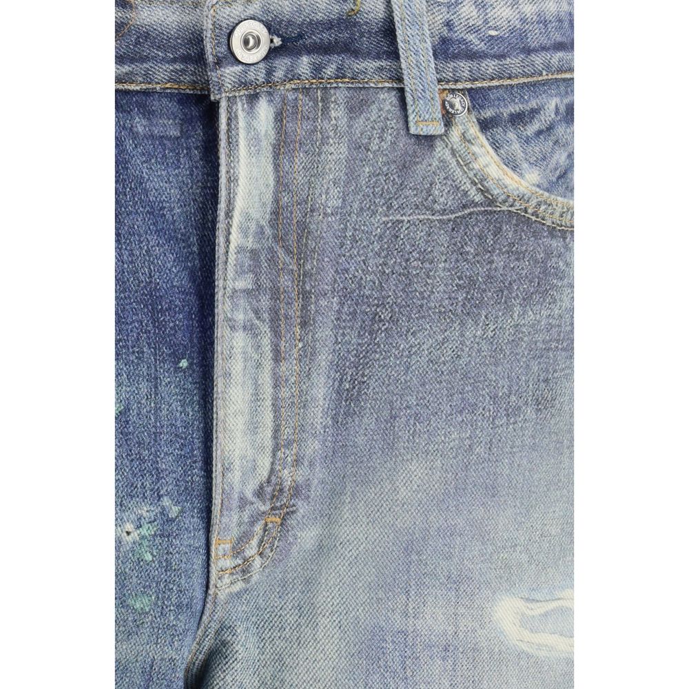 Blue Cotton Relaxed Fit Jeans