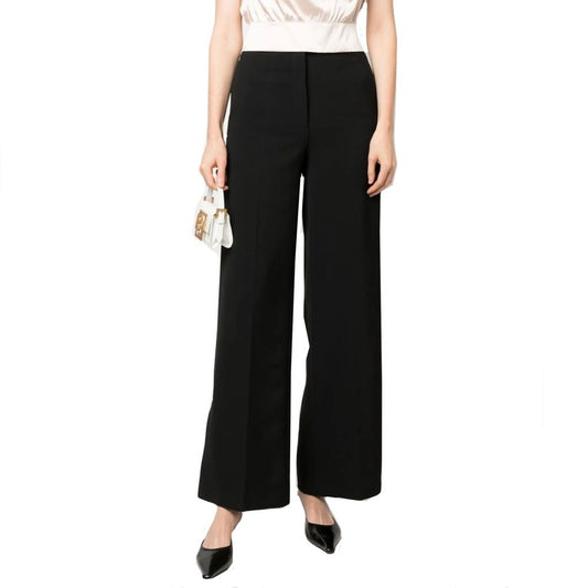 Black Elastane Casual Pants