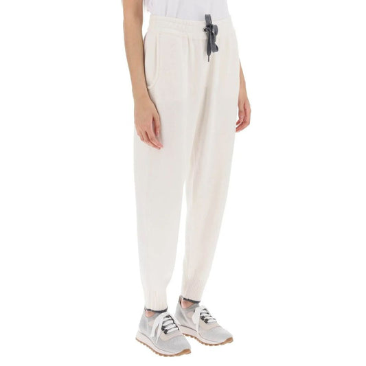 White Cashmere Athletic Pants
