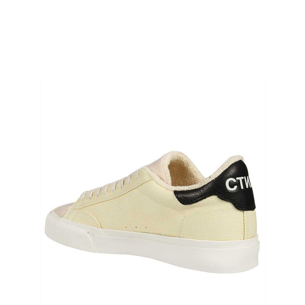 White Canvas Low Top Sneakers