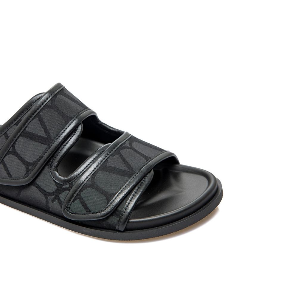 Black Fabric Sandals