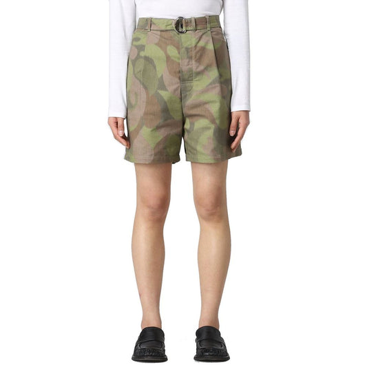 Bicolor Cotton Bermuda Shorts