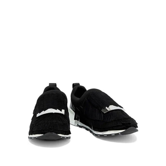 Black Fabric Athletic Sneakers