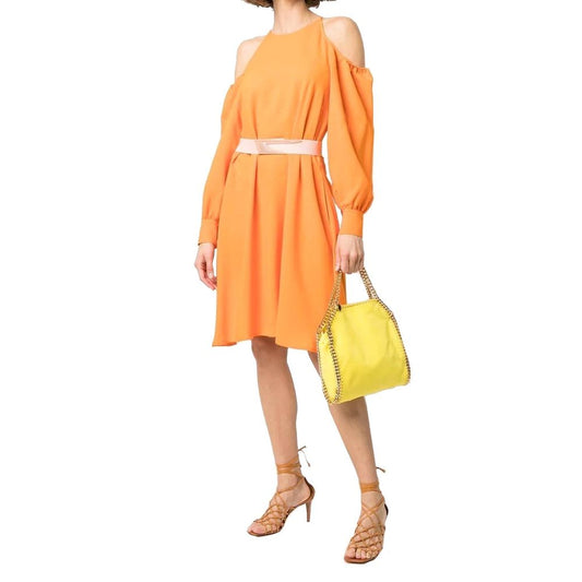 Orange Viscose Casual Dress