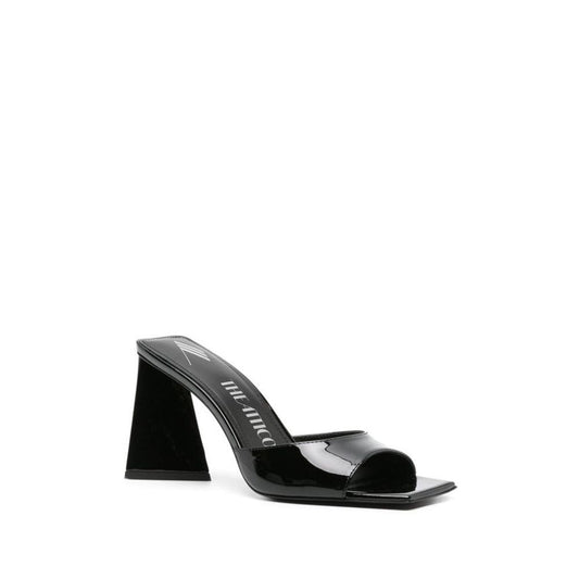 Black Calfskin Platform Sandals