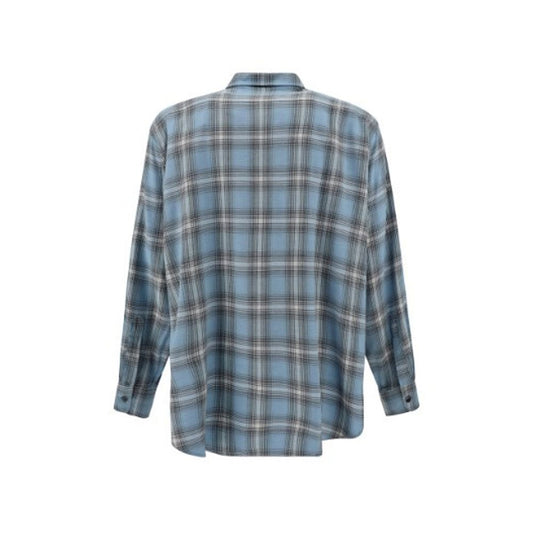 Blue Virgin Wool Pattern Shirt