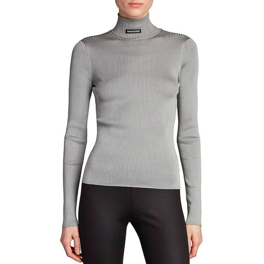 Gray Polyester Turtleneck