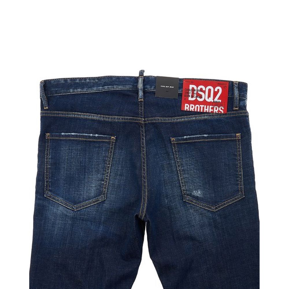 Blue Cotton Skinny Jeans