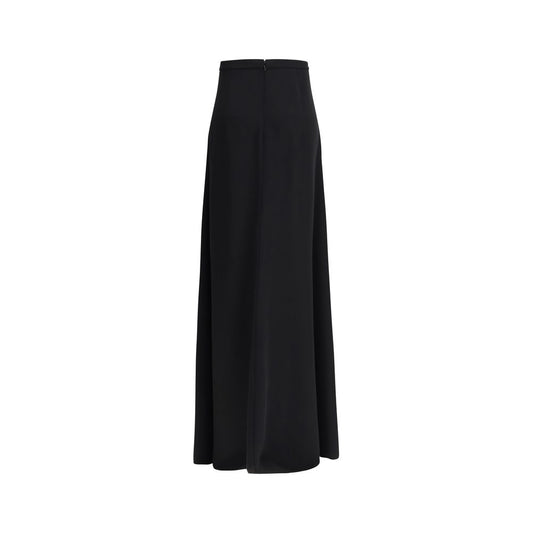 Black Silk Long Skirt