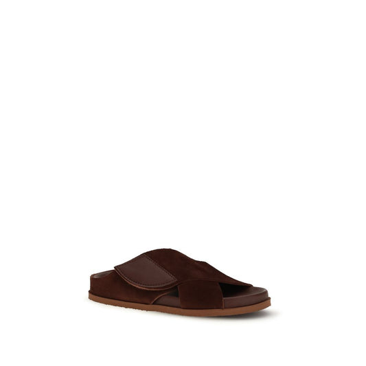 Brown Velvet Sandals