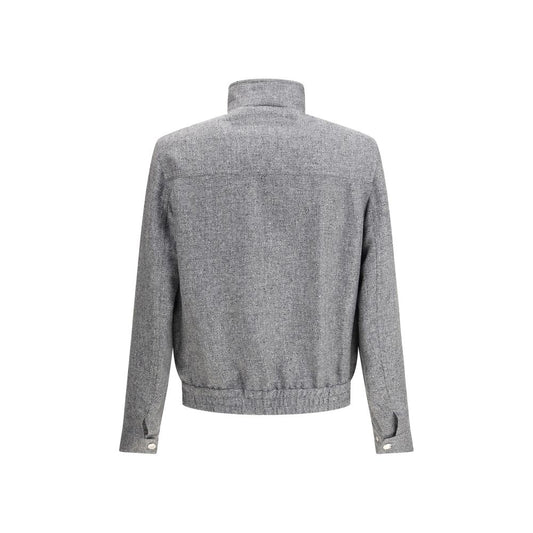 Gray Linen Bomber