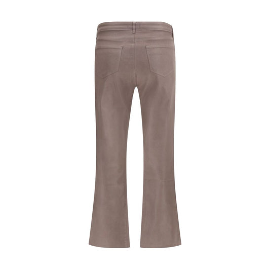Beige Cotton High-Waisted Jean