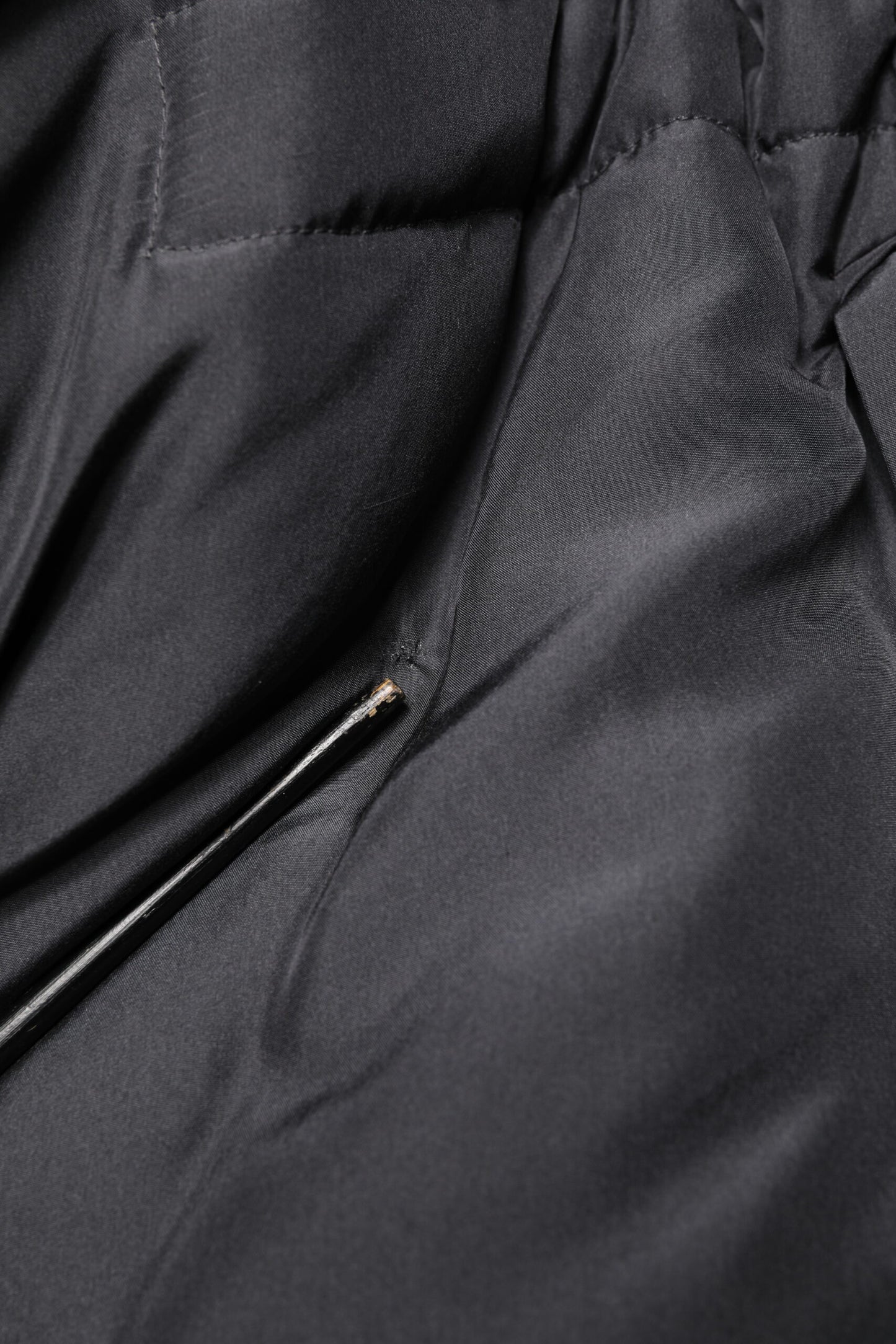 Black Silk Padded Parka Men Coat Jacket