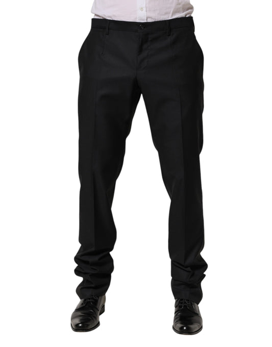 Black Wool Skinny Dress Formal Trouser Pants