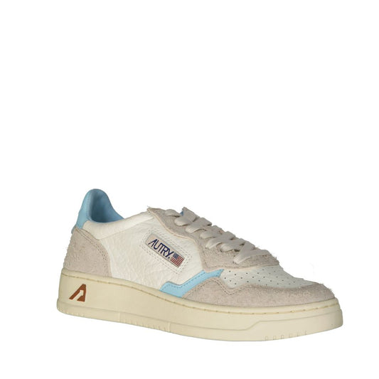 White Leather Low Top Sneakers