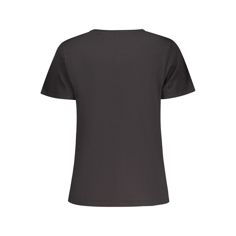 Black Cotton Women T-Shirt