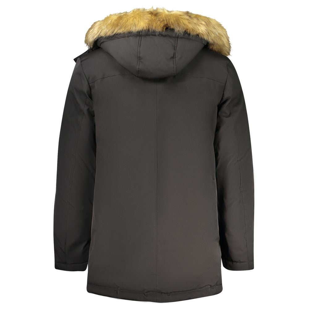 Black Polyester Mens Jacket