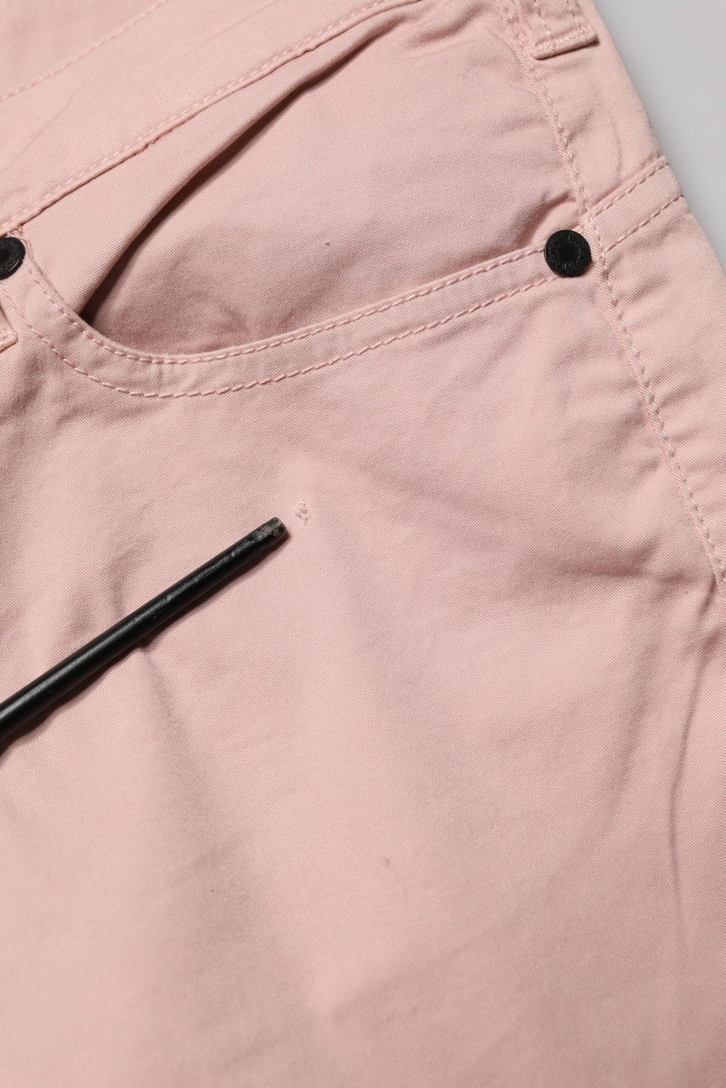 Light Pink Cotton Mid Waist Skinny Fit Denim Jeans