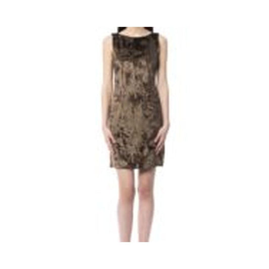 Brown Viscose Casual Dress