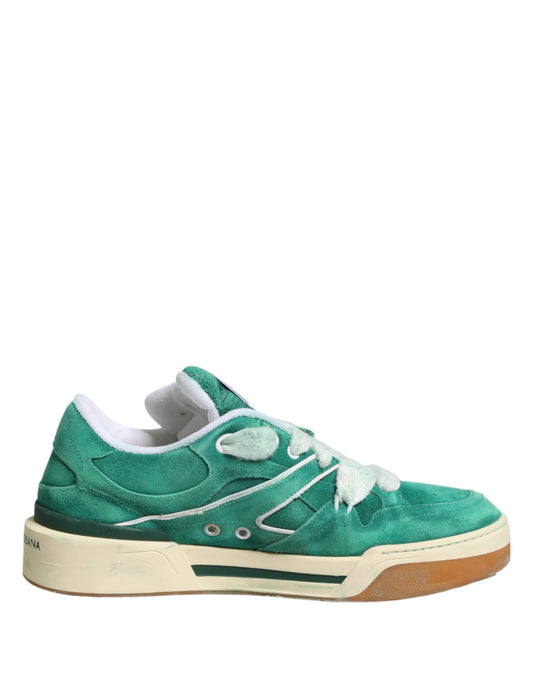 Green Suede New Roma Low Top Sneakers Shoes