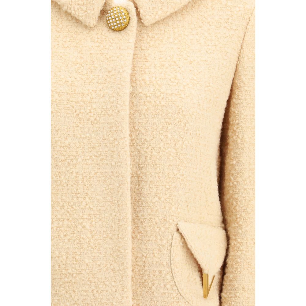 Beige Fleece Wool Coat