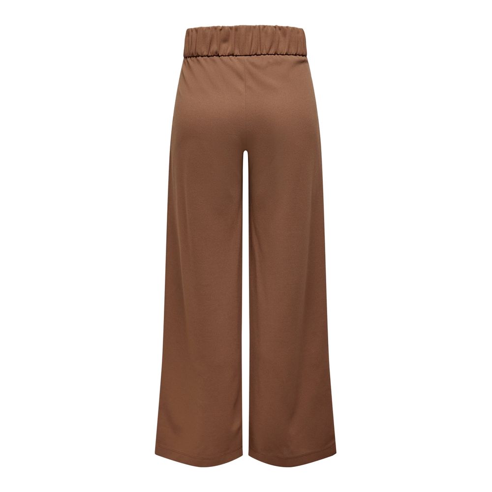 Brown Viscose Casual Pants