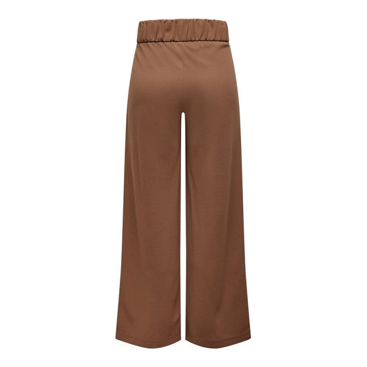 Brown Viscose Casual Pants