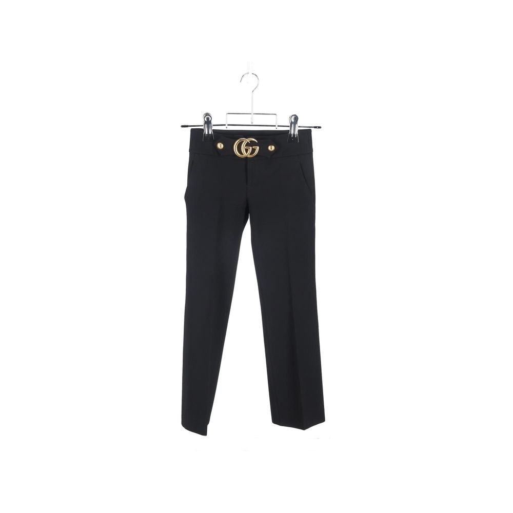 Black Viscose Casual Pants