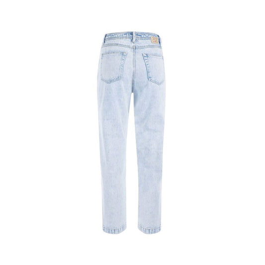 Light Blue Cotton Boyfriend Jeans