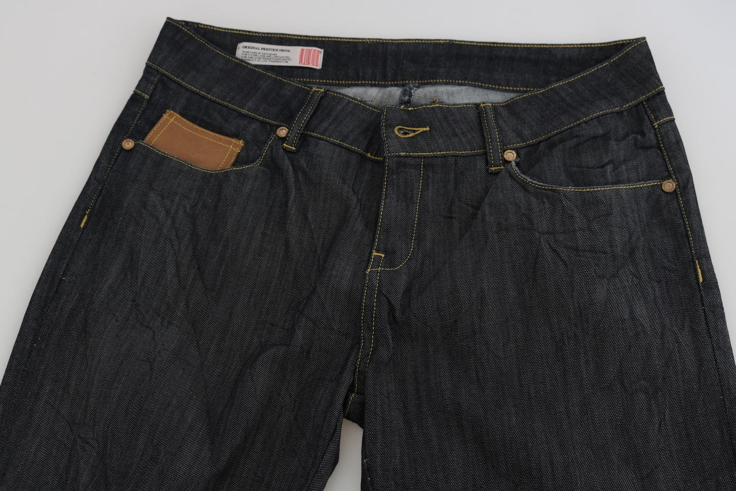 Cotton Blue High Waist Straight Cropped Trouser Jeans