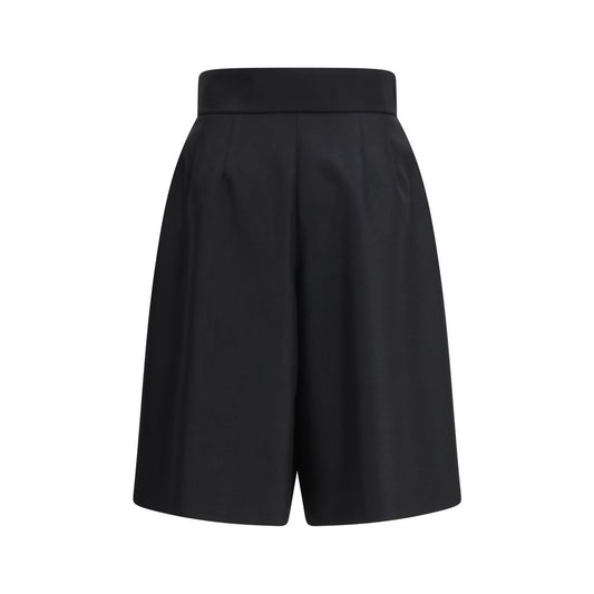 Black Wool Bermuda Shorts