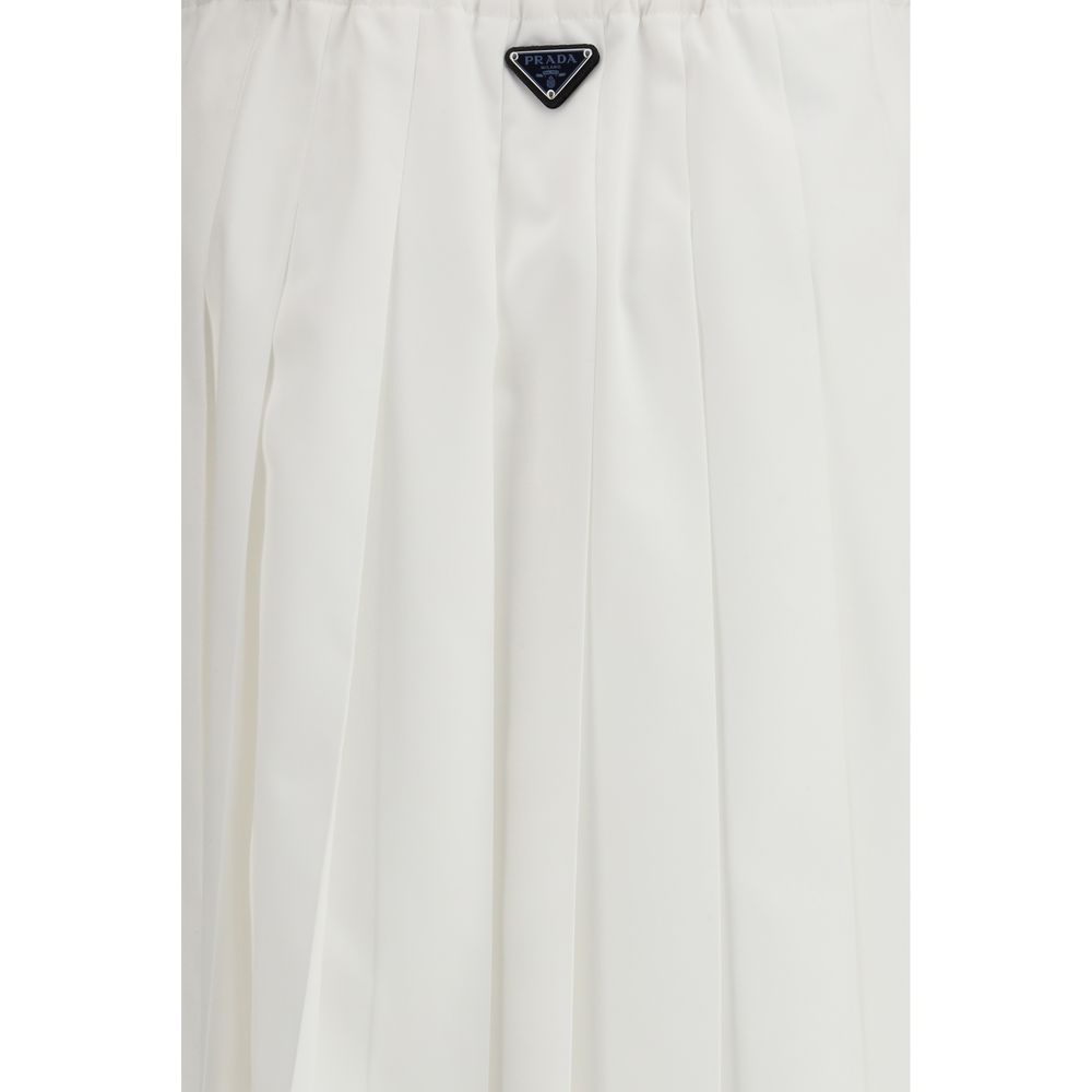 White Cotton Long Skirt