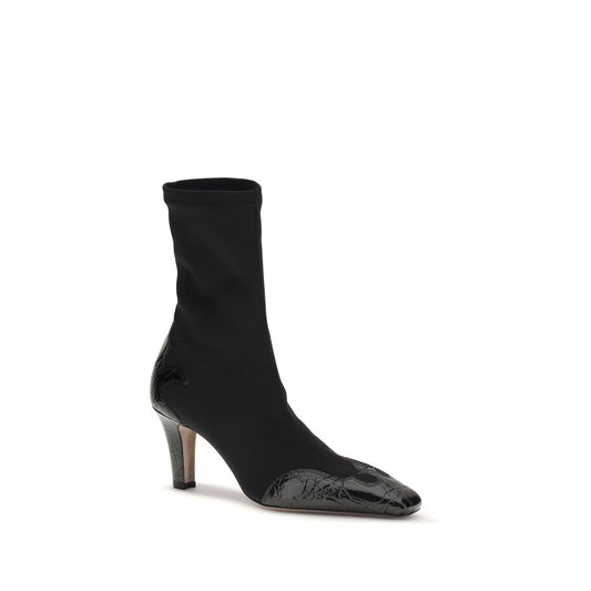 Black Calf Leather Bos Taurus Ankle Boots