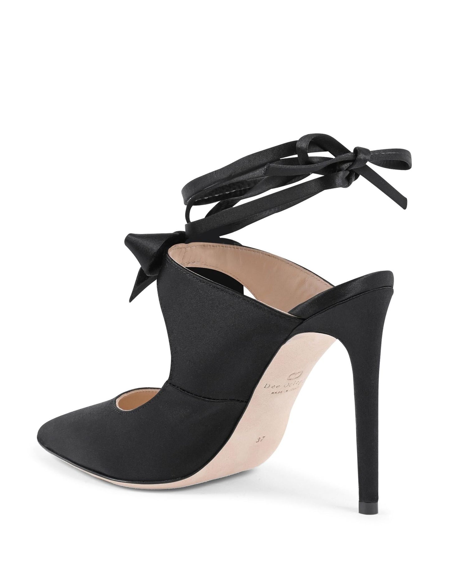 Black Silk Or Polyester High Heel Pumps