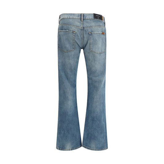 Light Blue Cotton Bootcut Jeans