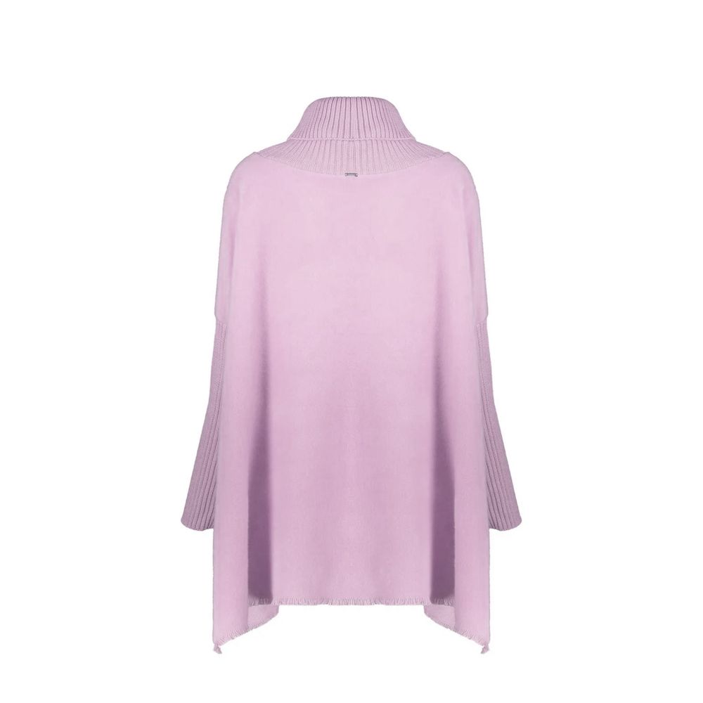 Purple Virgin Wool Poncho