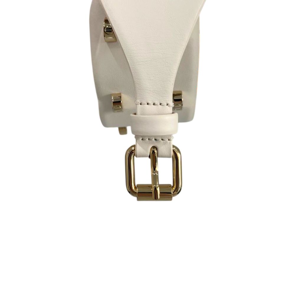 White Genuine Leather Women Belt
