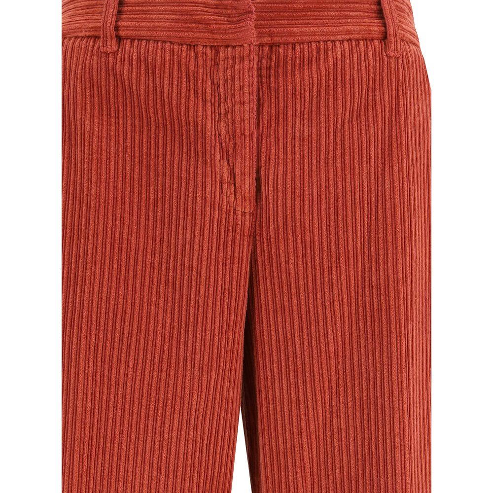 Multicolor Cotton Casual Pants