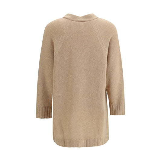 Beige Fleece Wool Cardigan