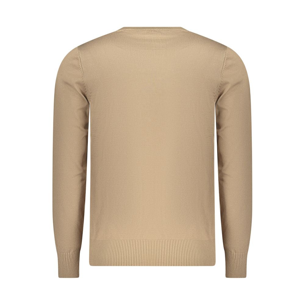 Beige Viscose Men Sweater