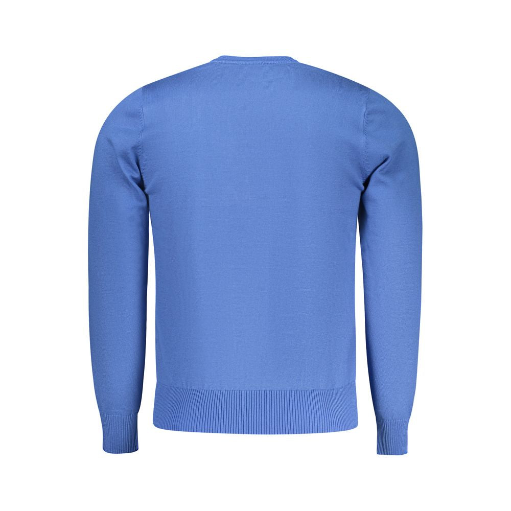 Blue Viscose Men Sweater
