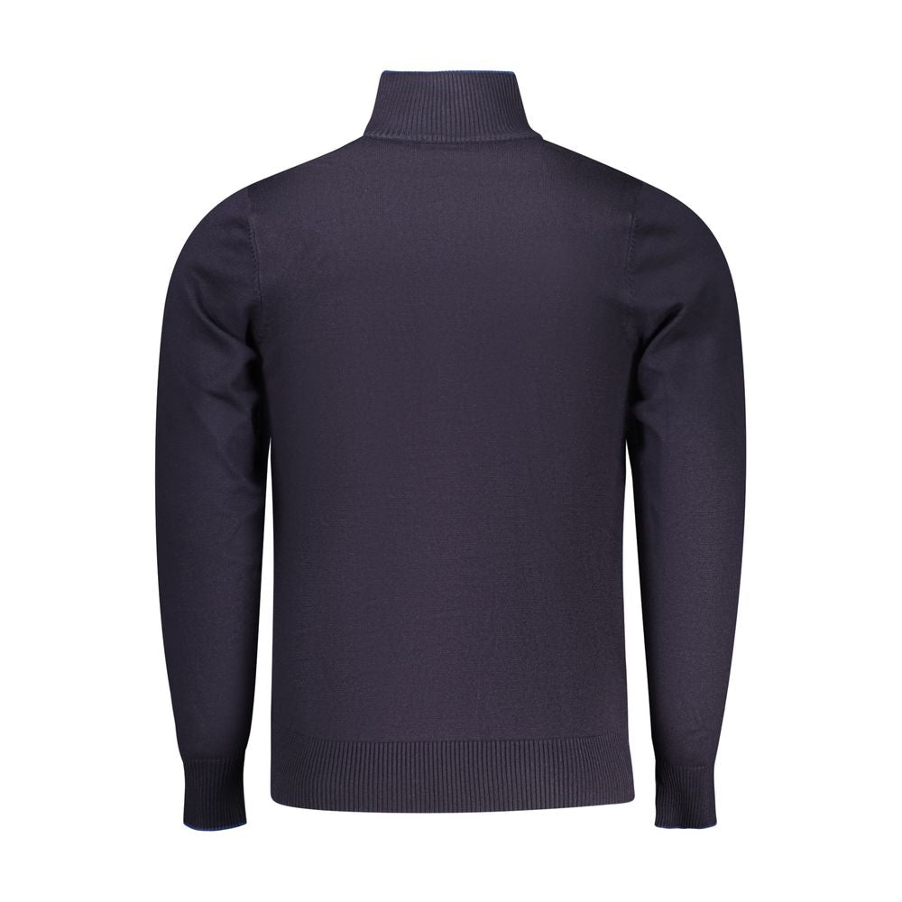 Blue Viscose Men Sweater